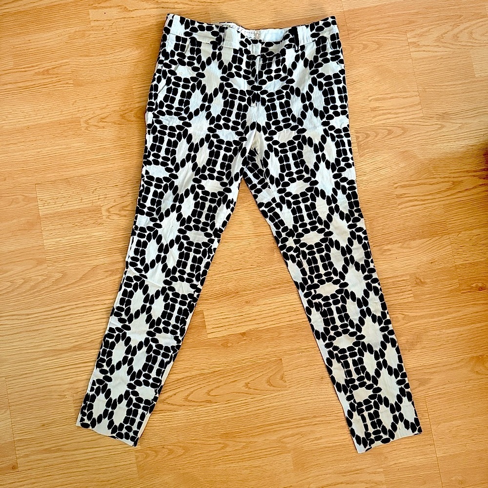 Lela Rose Black and White Patterned Trousers